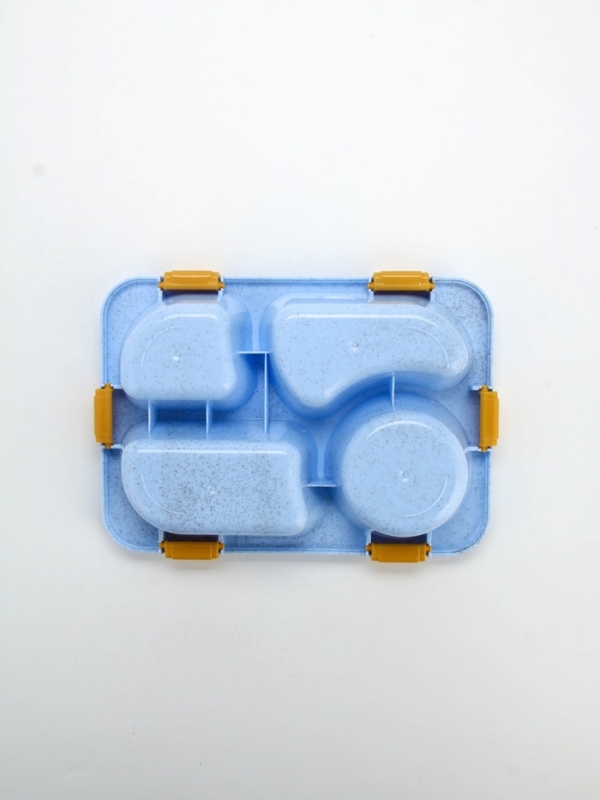 Ланч - бокс с 4 секциями &laquo;До/после обеда&raquo;, 23 х 17 х 5,5 см, голубой