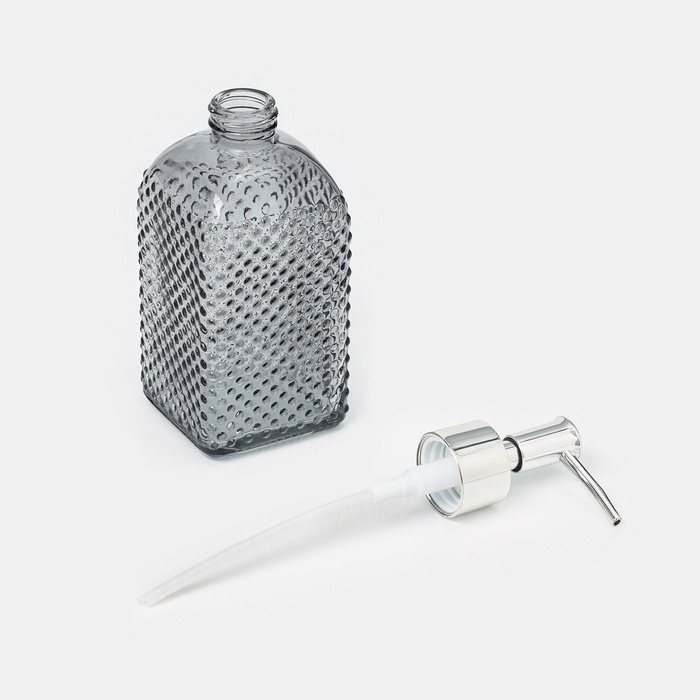 Дозатор для мыла SAVANNA &laquo;Пупырка&raquo;, 400 мл, стеклянный, серый