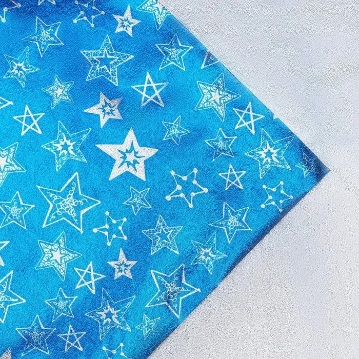Плёнка упаковочная фольгированная "Звездочки", 70 &times; 50 см, синий