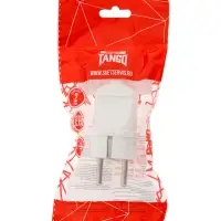 Вилка прямая TANGO, 16 А, 250 В, IP 20, с заземлением, белая, индивидуальная упаковка