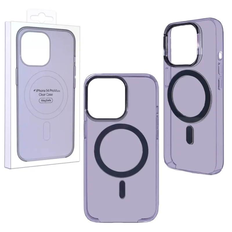 Чехол 14 Pro Max Clear Case Purple