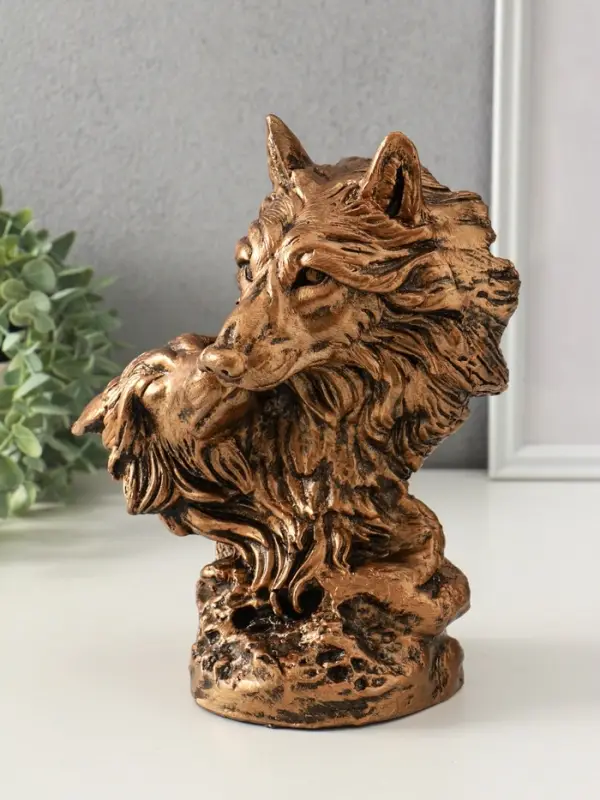 Копилка "Волки (пара)" 14х26 см, бронза