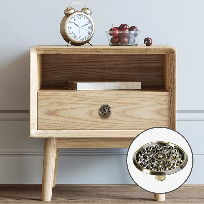 Ручка кнопка ТУНДРА РК026АВ, цвет бронза, 8 шт TMP