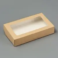 Контейнер навынос, с окном, крафт, МИКС, 20&times;12&times;4 см