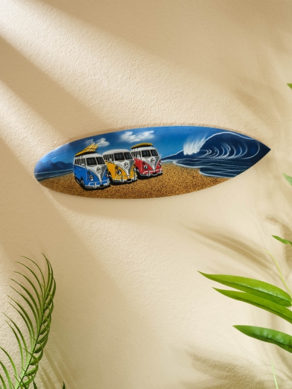 Панно "Доска для сёрфа "Три Сплитти" дерево 40х11 см