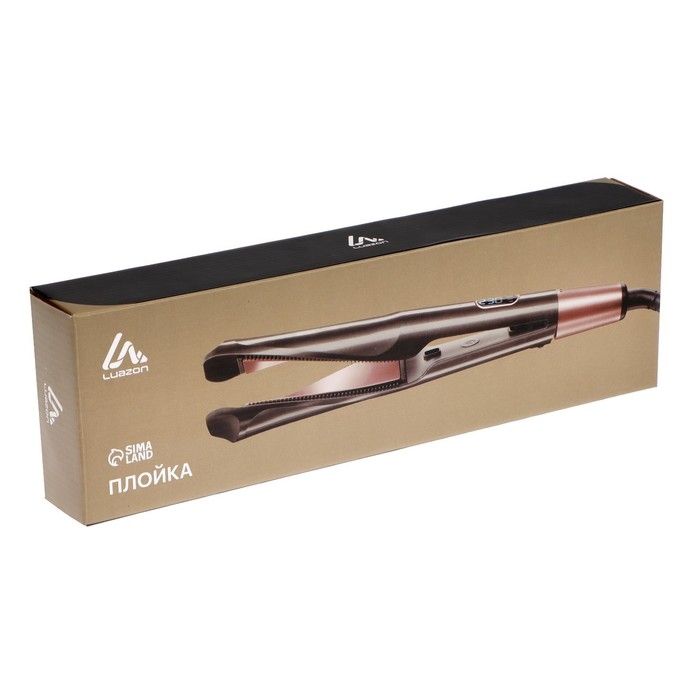 Плойка Luazon LW-21, 40 вт, керамическое покрытие, d=35mm, до 230&deg;C, серо-розовая