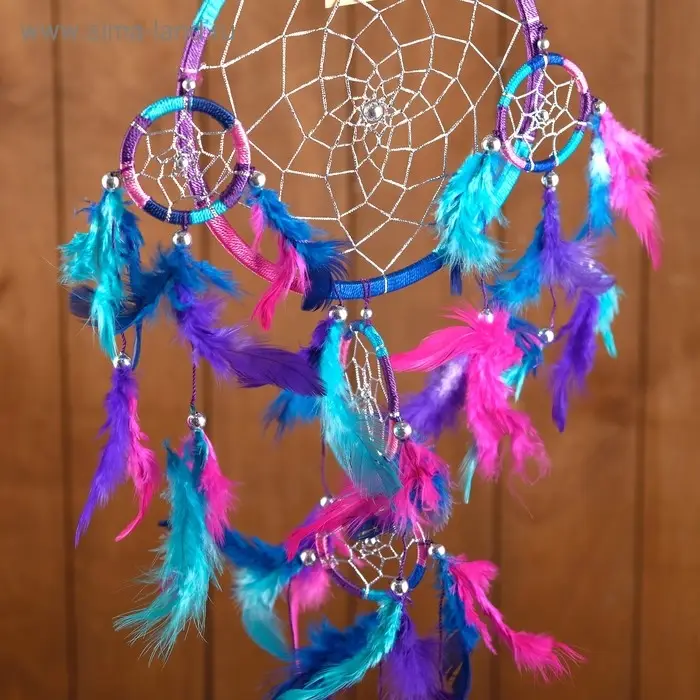 Ловец снов "Пять колец" разноцветный (2) 25х0,5х50 см