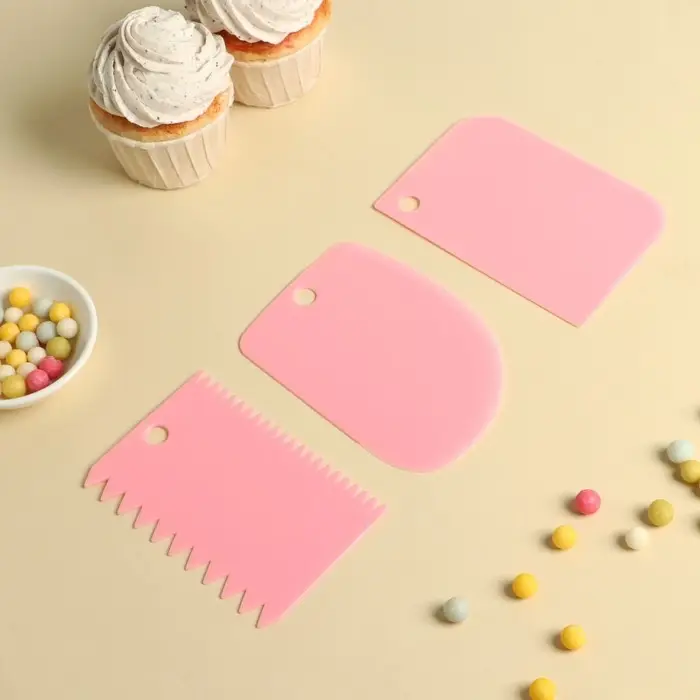 Набор шпателей кондитерских Доляна, 3 предмета: 12&times;8 см, 11&times;7.5 см, 8.8&times;12.2 см, МИКС