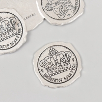Декор металл для творчества "Оттиск печати, Император всея Руси" набор 5 шт 3х3 см