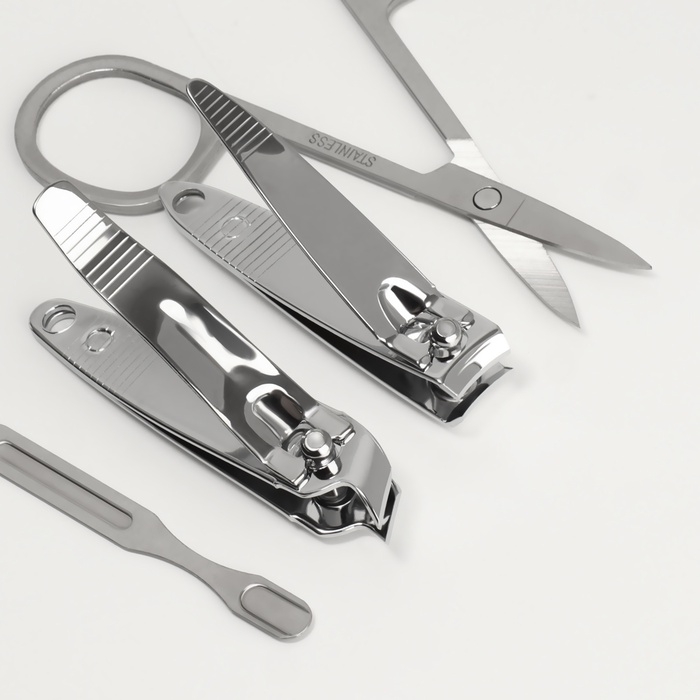 Набор маникюрный &laquo;Роспись&raquo;, 6 предметов, в футляре, красный, белый