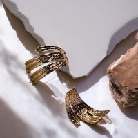 Серьги металл &laquo;Трио&raquo; объёмные, цвет золото