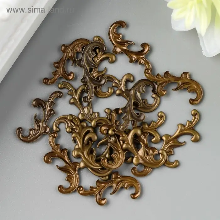 Декоративный элемент "Завитки", цвет бронза