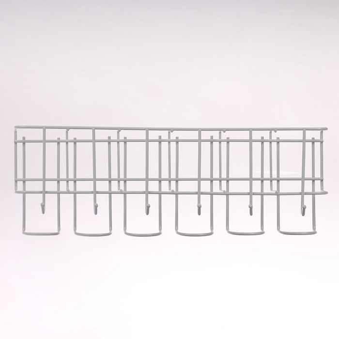 Подставка для зонтов настенная, с крючками, металл, 6,4&times;13&times;39 см, белая