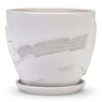 Набор горшков цветочный поддоном 4 шт 0,6 / 1,4 / 2,5 / 5 л керамика белый Галандия