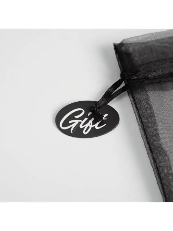 Мешочек подарочный органза черный &laquo;Подарок&raquo;, с шильдиком, 10 х 12 см +/- 1.5 см