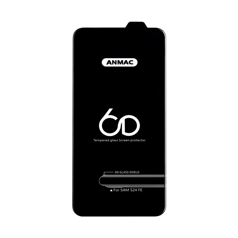 Защитное стекло Sam S24 FE Anmac 6D Black без упаковки Арт.1137548 (10 шт./уп.)