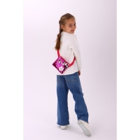 Сумка детская для девочки с пайетками "Самая милая", на молнии, цвет розовый, 17,5х0,5х14,5 см