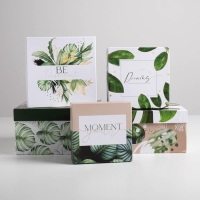 Набор коробок 5 в 1, упаковка подарочная, &laquo;Тропический&raquo;, 14 х 14 х 8‒22 х 22 х 12 см