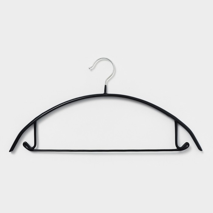 Плечики - вешалки для одежды Доляна, 42&times;20 см, 4 шт, антискользящее покрытие, цвет чёрный