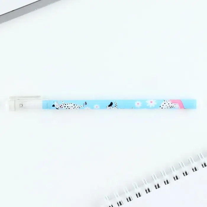 Ручка шариковая, синяя паста 0.5 мм с колпачком пластик &laquo;Далматинцы&raquo;