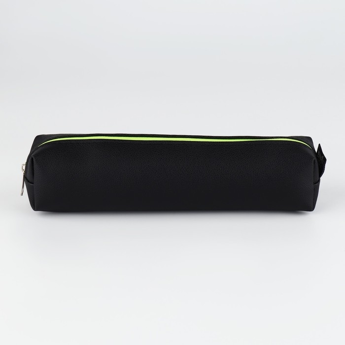 Пенал школьный из искусственной кожи &laquo;Черный&raquo; , 19&times;8&times;3 см