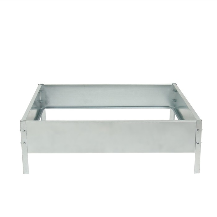 Клумба оцинкованная, 80 &times; 80 &times; 15 см, серая, &laquo;Квадро&raquo;, Greengo