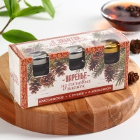 Набор варенья с сосновыми шишками &laquo;С заботой о здоровье&raquo;: классическое, с грушей, с апельсином, 90 г (3 шт. х 30 г).