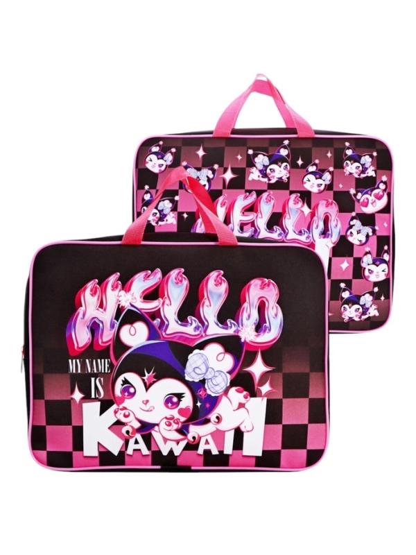 Папка с ручками текстильная А4, 360&times;245&times;70 мм, Calligrata TOP &laquo;Кавай&raquo;