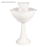 Клумба пластиковая, 2 яруса, d = 25&ndash;55 см, h = 87 см, на высокой ножке, белая