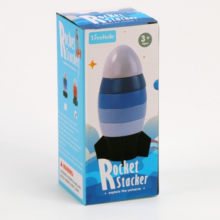 Деревянная пирамидка &laquo;Ракета&raquo; 7 &times; 7 &times; 17 см