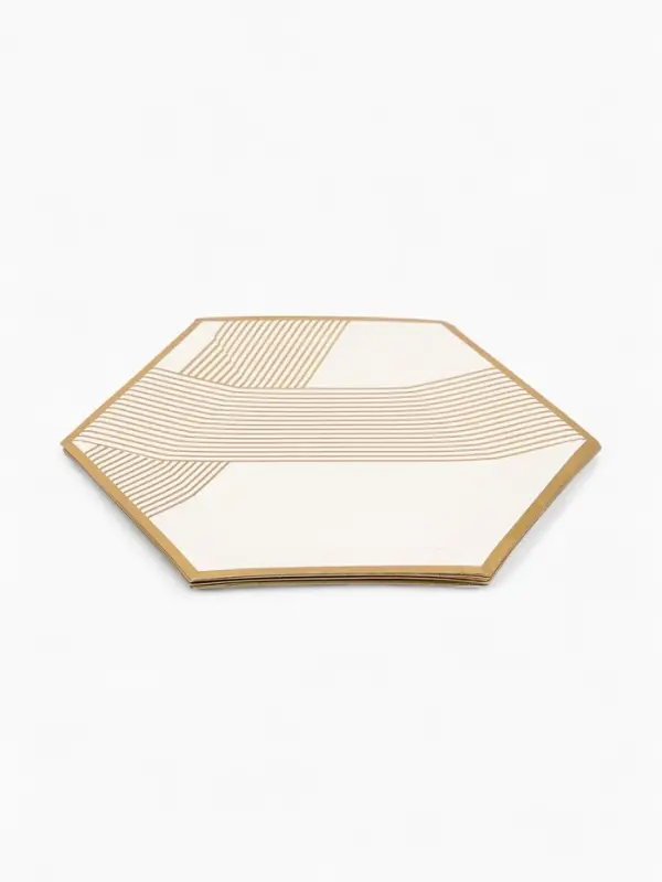 Набор тарелок белый с золотом 23 см. (10 шт)