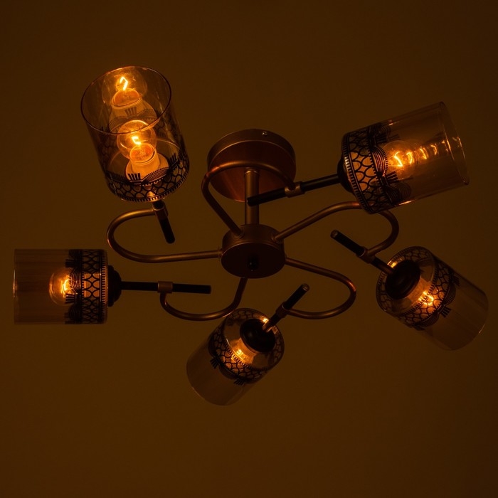 Люстра "Марси" 5хЕ27 40Вт черно-золотой 60х60х27 см BayerLux