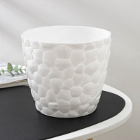 Горшок с поддоном &laquo;Камни&raquo;, 2,6 л, цвет белый