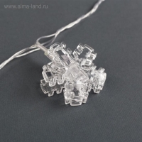 Гирлянда &laquo;Нить&raquo; 4.5 м с насадками &laquo;Прищепки-снежинки&raquo;, IP20, прозрачная нить, 20 LED, свечение синее, 220 В