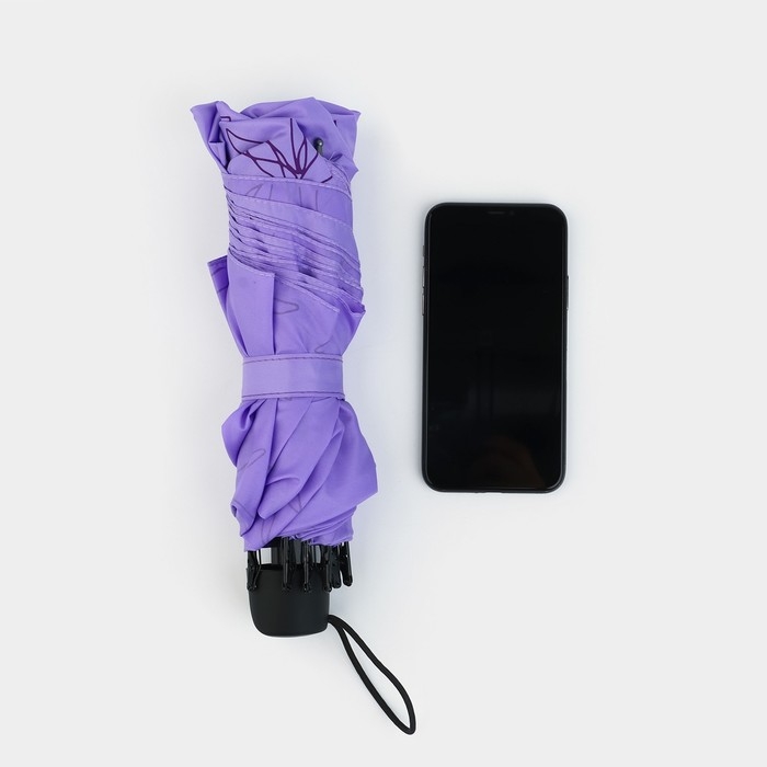 Зонт женский механический &laquo;Веточки&raquo;, 8 спиц, d=95, цвет сиреневый