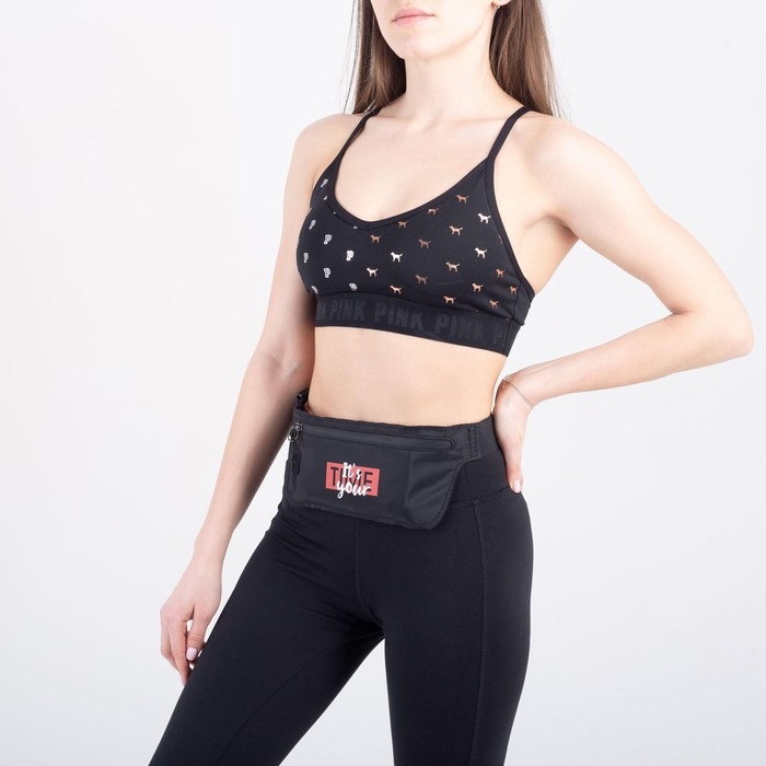 Сумка поясная для бега it&lsquo;s your time на молнии, цвет чёрный