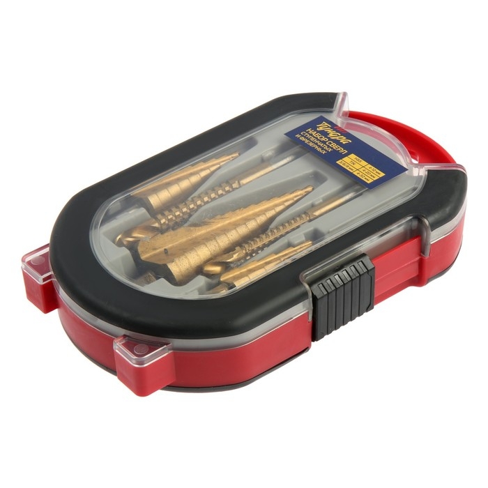 Набор сверл ступенчатых и фрезерных ТУНДРА, HSS, TIN, 4-12 мм, 4-20 мм, 4-32 мм, 3/6/8 мм