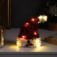 Светодиодная фигура из мишуры &laquo;Колпак&raquo; 14 &times; 10 см, 10 LED, батарейки AG10х3 (в комплекте), свечение тёплое белое