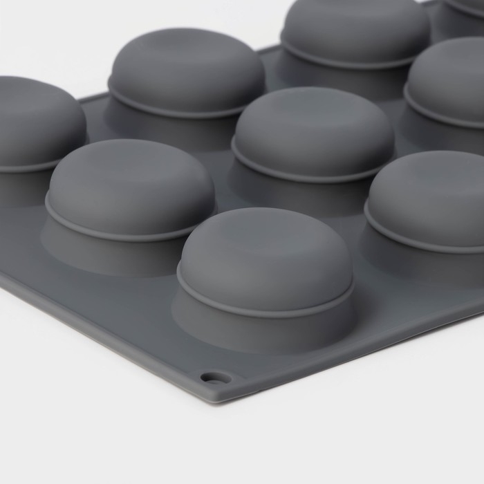 Форма для выпечки и муссовых десертов KONFINETTA &laquo;Паутина&raquo;, силикон, 29,5&times;17,5&times;2,5 см, 12 ячеек (4,2&times;2,5 см), цвет серый