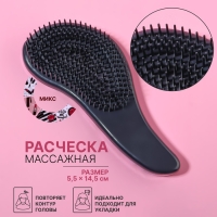 Расчёска массажная, 5,5 &times; 14,5 см, PVC коробка, рисунок МИКС