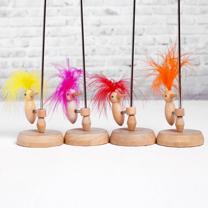 Игрушка &laquo;Цветной дятел на стволе&raquo;, цвета МИКС