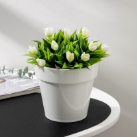 Кашпо для цветов со вставкой &laquo;Порто&raquo;, 1 л, цвет белый