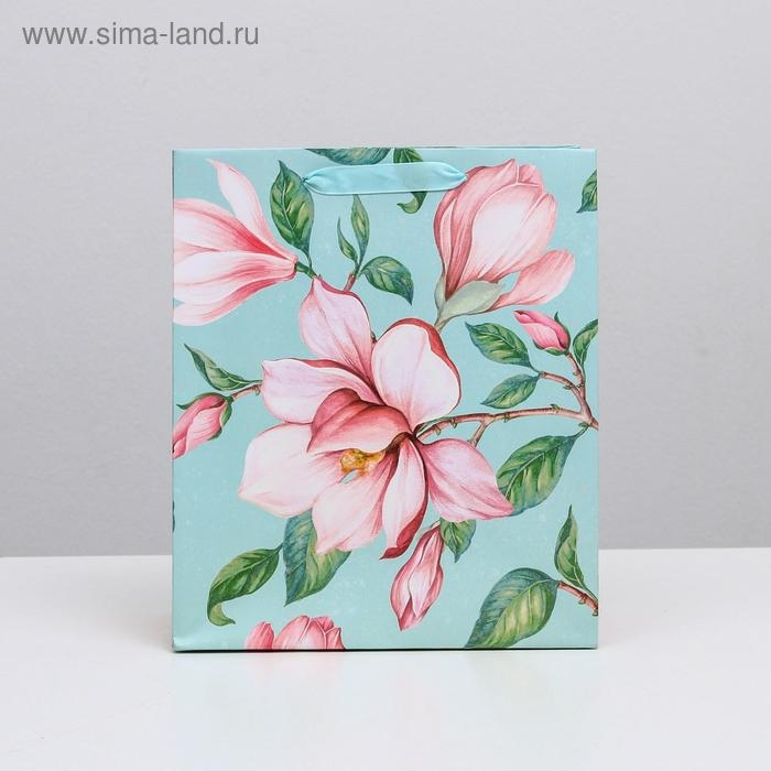 Пакет подарочный ламинированный вертикальный, упаковка, &laquo;Магнолия&raquo;, ML 23 х 27 х 11,5 см