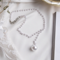 Колье с жемчугом &laquo;Олимпия&raquo;, цвет белый в серебре, 32 см