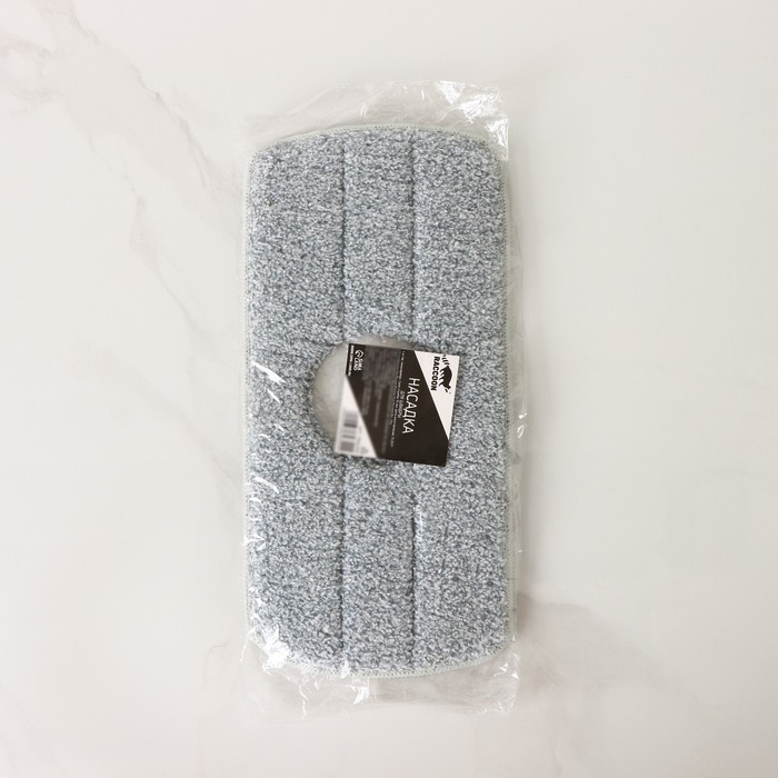 Насадка для швабры Raccoon, с вырезом, микрофибра, прямоугольная, 30&times;14,5 см, цвет серый