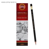 Карандаш профессиональный чернографитный 2.5 мм, Koh-I-Noor 1900 7В, L=175 мм