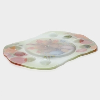 Подставка стеклянная для яиц Доляна &laquo;Акварель&raquo;, 8 ячеек, 38&times;27 см