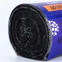 Мешки для мусора в рулоне 60 л, черные, ПНД, 9 мкм, 100 шт