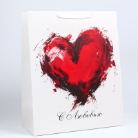 Пакет подарочный ламинированный вертикальный &laquo;С любовью&raquo;, XL 40 &times; 49 &times; 19 см