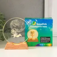 Сувенир стекло свет "Диск. Открытый космос" 5хLED d=10 см, USB 10х4х11,4 см